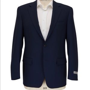 Solid navy blue wool blazer